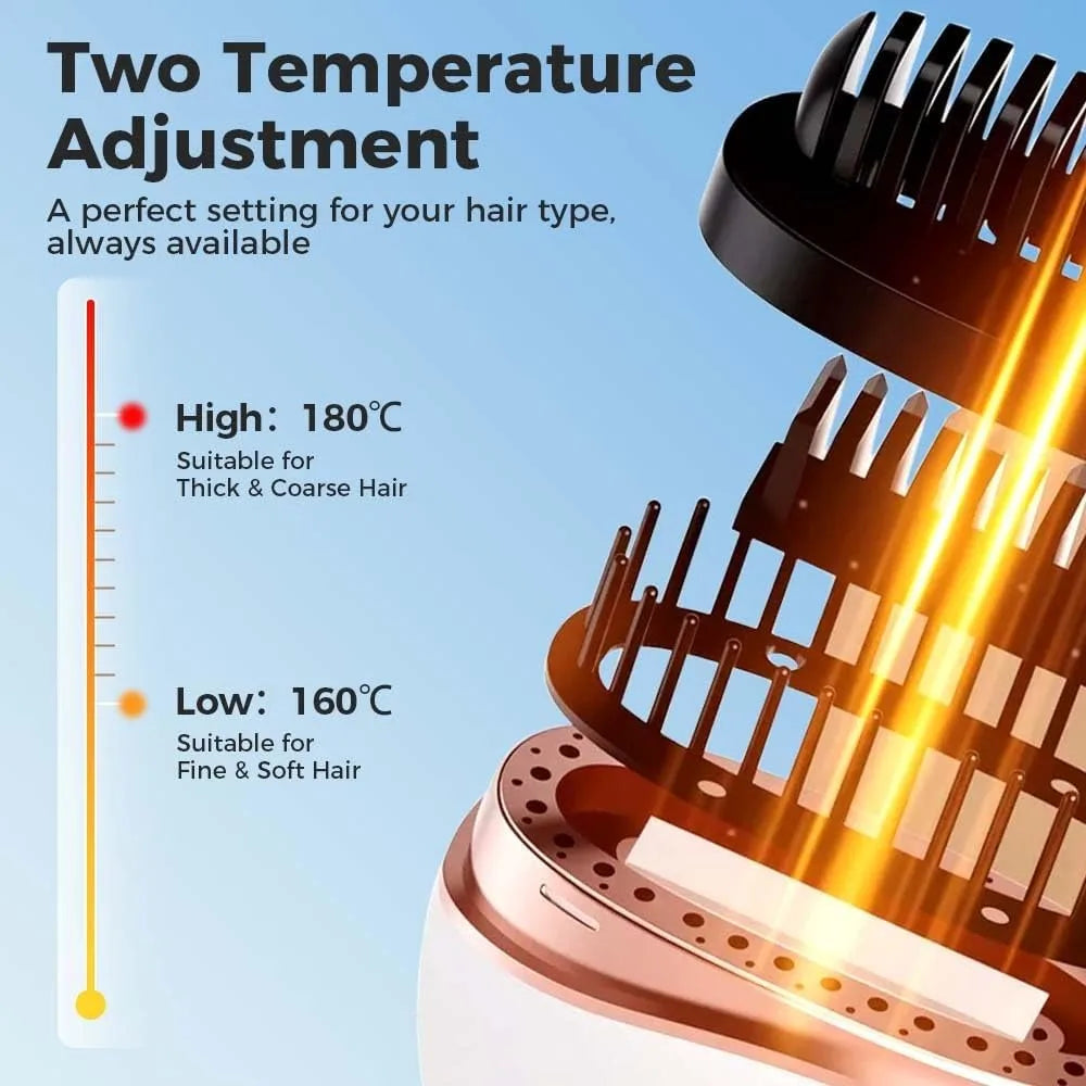 Mini Cordless Hair Straightener Brush Rechargeable USB Hot Comb 3 Heat Settings