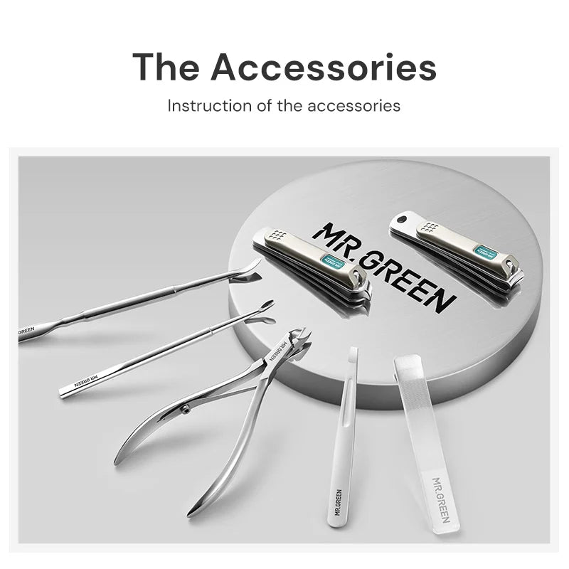 Mr Green 7 In 1 Manicure Pedicure Set Stainless Steel Travel Nail Clippers Kit