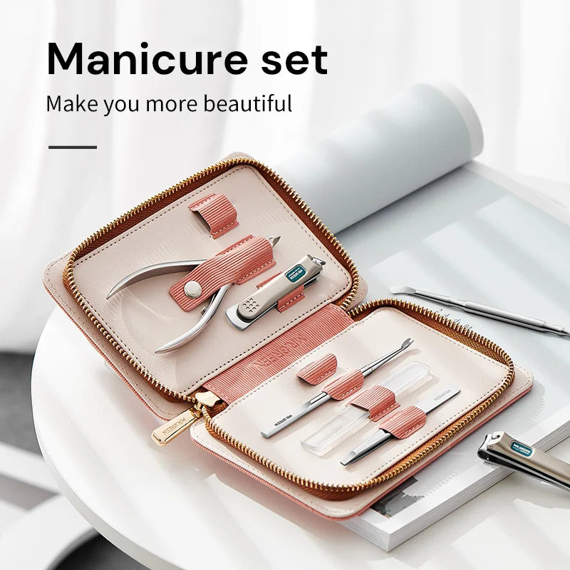 MR GREEN Manicure Set 7 In 1 Nail Clippers Pedicure Kit Stainless Steel Case