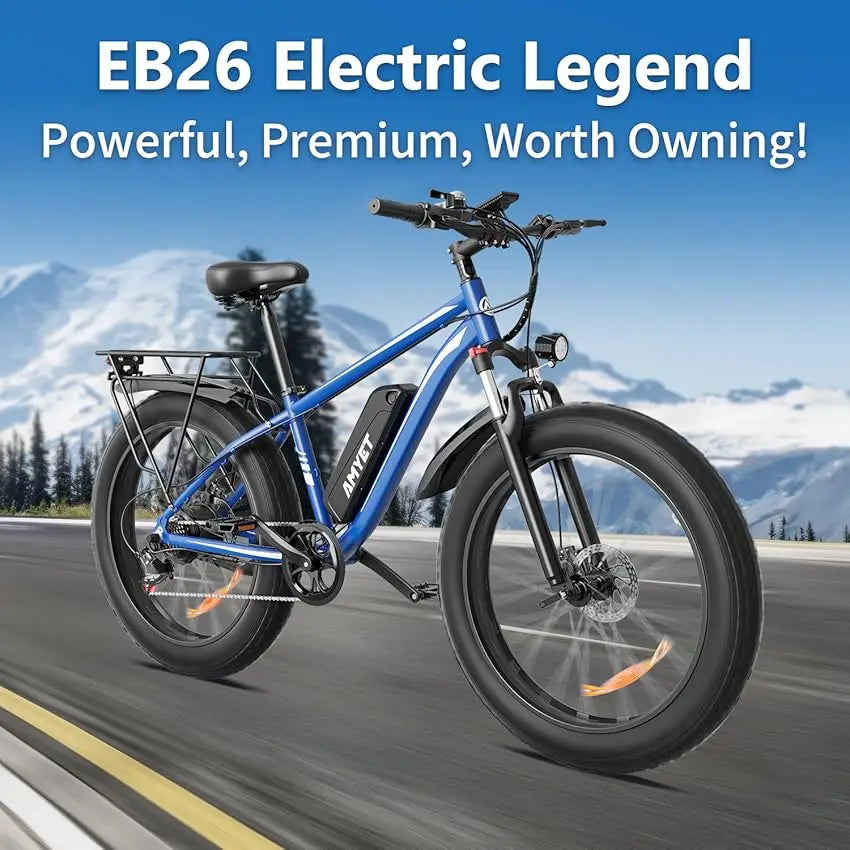AMYET EB26 Electric Bike 1500W 48V 15Ah Fat Tire Mountain Bike 26 Inch