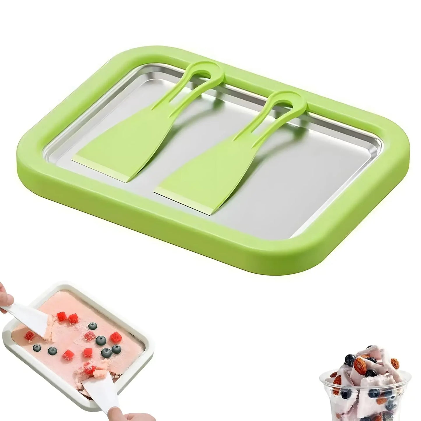 DIY Ice Cream Maker Yogurt Gelato Sorbet Machine With Two Spatulas