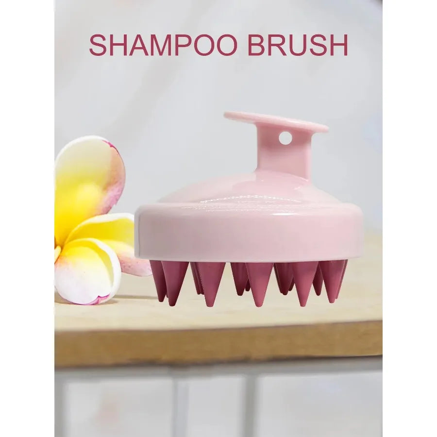 Silicone Scalp Massager Brush For Hair Spa Shower With Magic Handle
