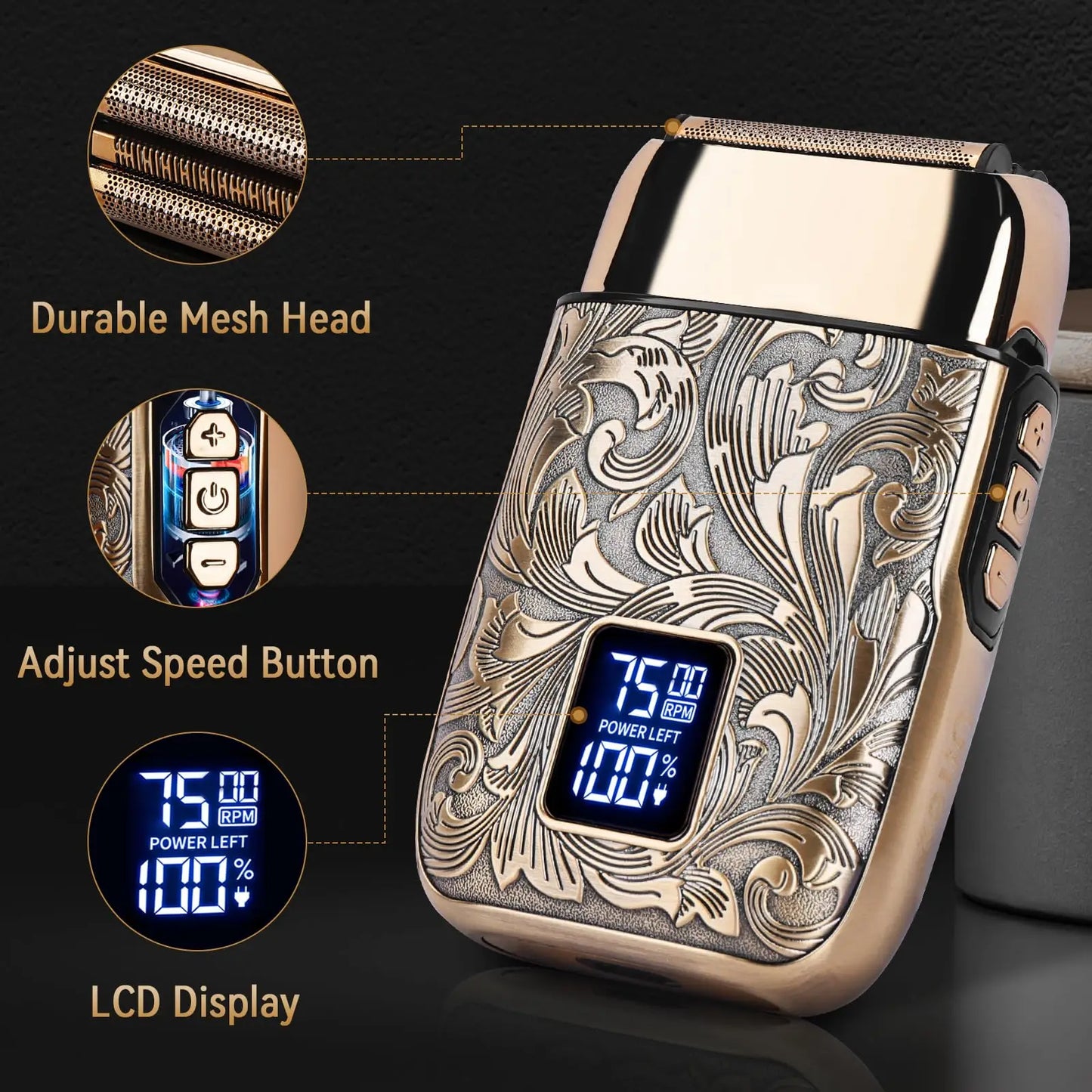 Ufree Close Shaver Electric Foil Razor For Men 3 Speed LCD Display