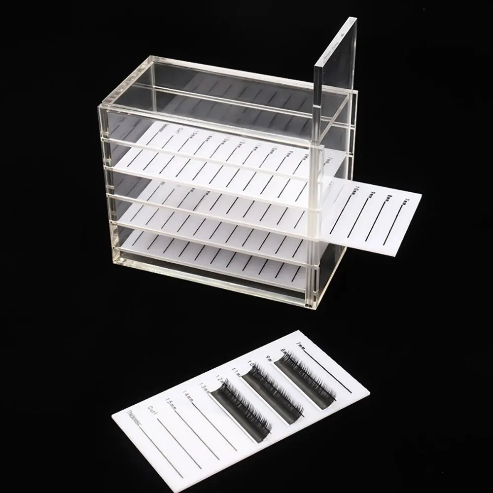 5 Layer Eyelash Extensions Storage Box Acrylic Lash Organizer Display Stand