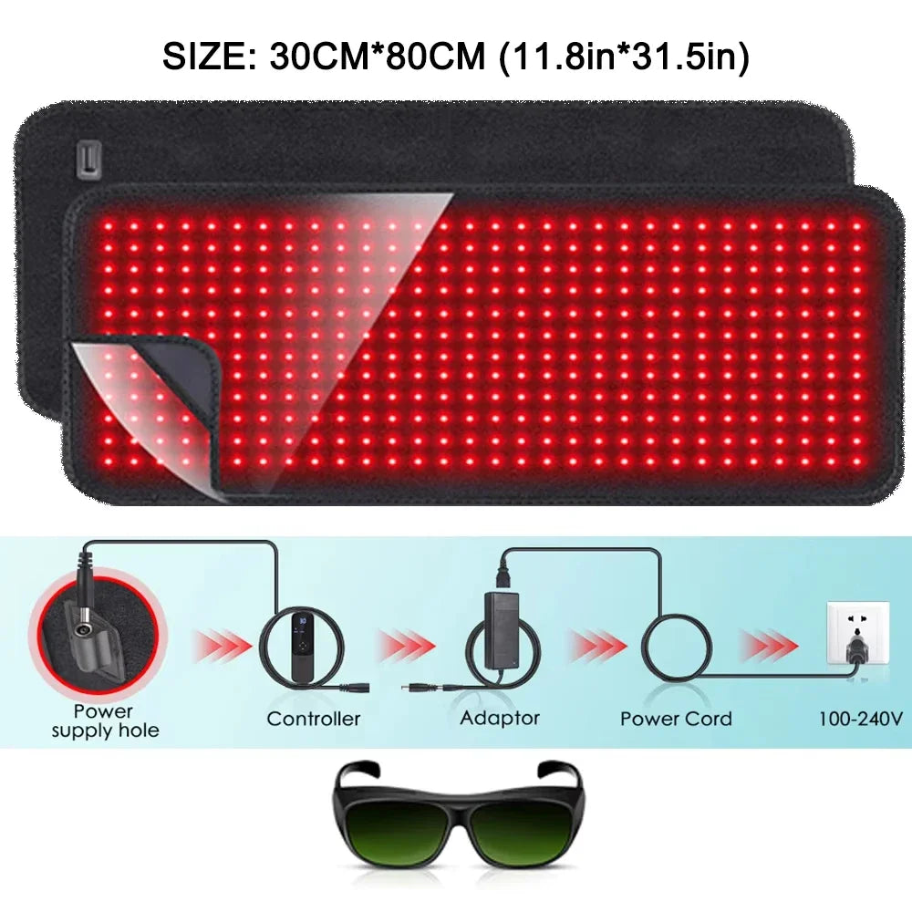 Astarexin Red Light Therapy Heating Pad Infrared Body Pain Relief 11.8x31.5in