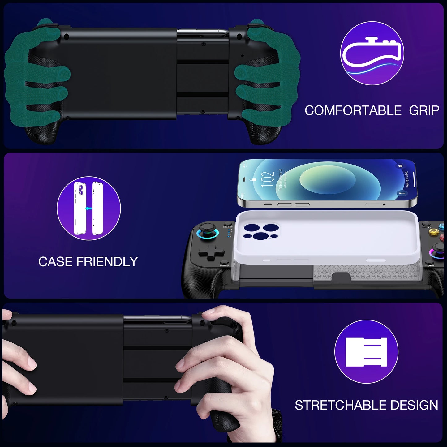BEBONCOOL MC100 Gamepad Telescopic Bluetooth Joystick Controller For iOS Android Phone