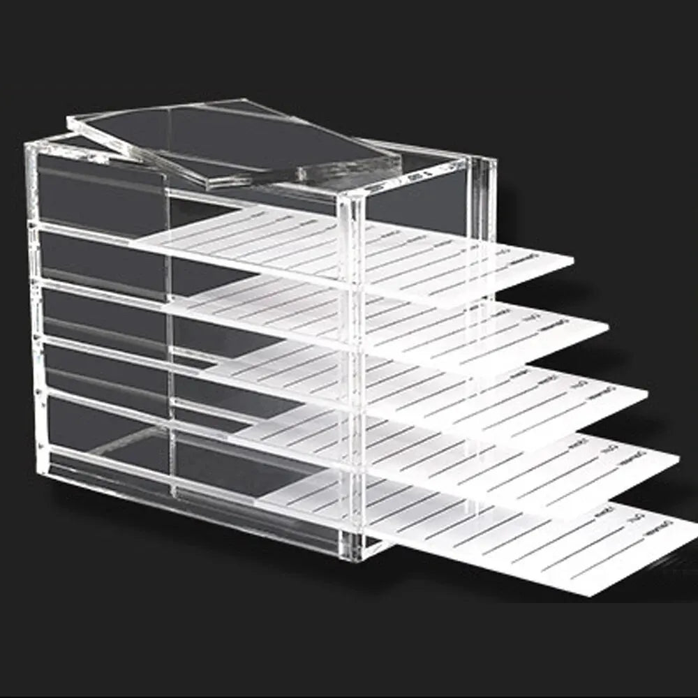 5 Layer Eyelash Extensions Storage Box Acrylic Lash Organizer Display Stand