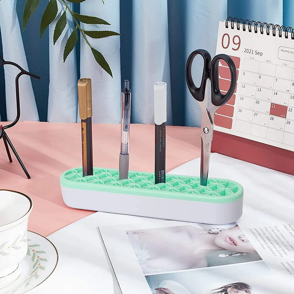 Silicone Nail And Makeup Brush Display Stand Storage Rack Organizer