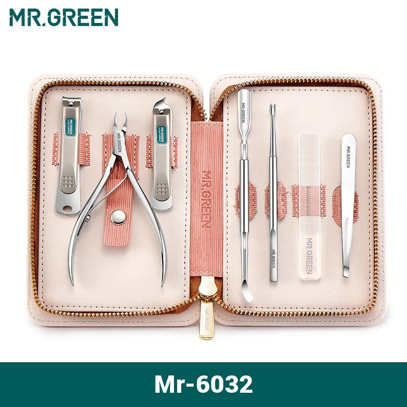 MR GREEN Manicure Set Pedicure Kit Stainless Steel Nail Clippers Tools 7 In 1