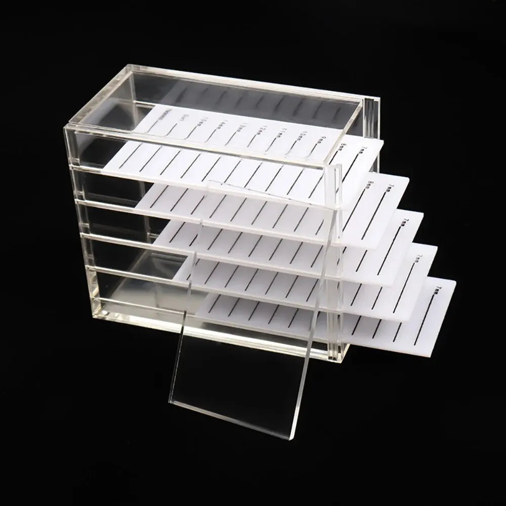 5 Layer Eyelash Extensions Storage Box Acrylic Lash Organizer Display Stand