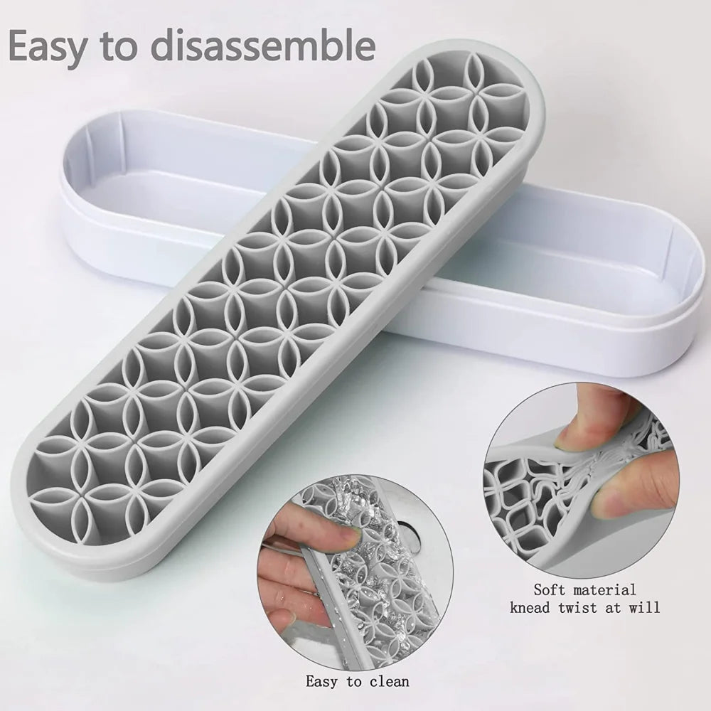 Silicone Nail And Makeup Brush Display Stand Storage Rack Organizer