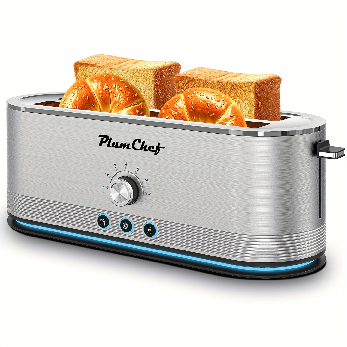4 Slice Stainless Steel Toaster 7 Browning Levels Defrost