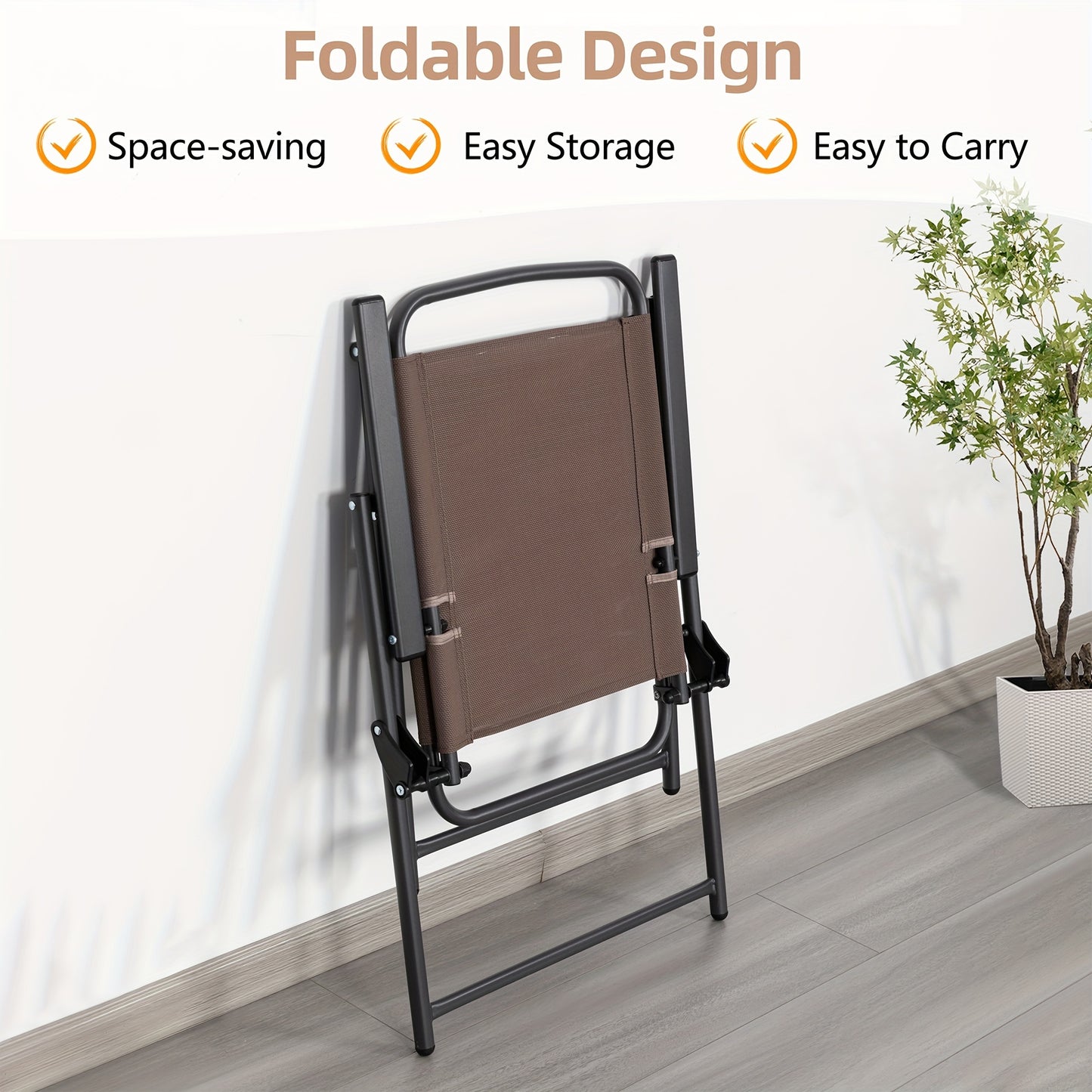 JY QAQA Folding Patio Dining Set 6 Piece All Weather Glass Table And 4 Chairs