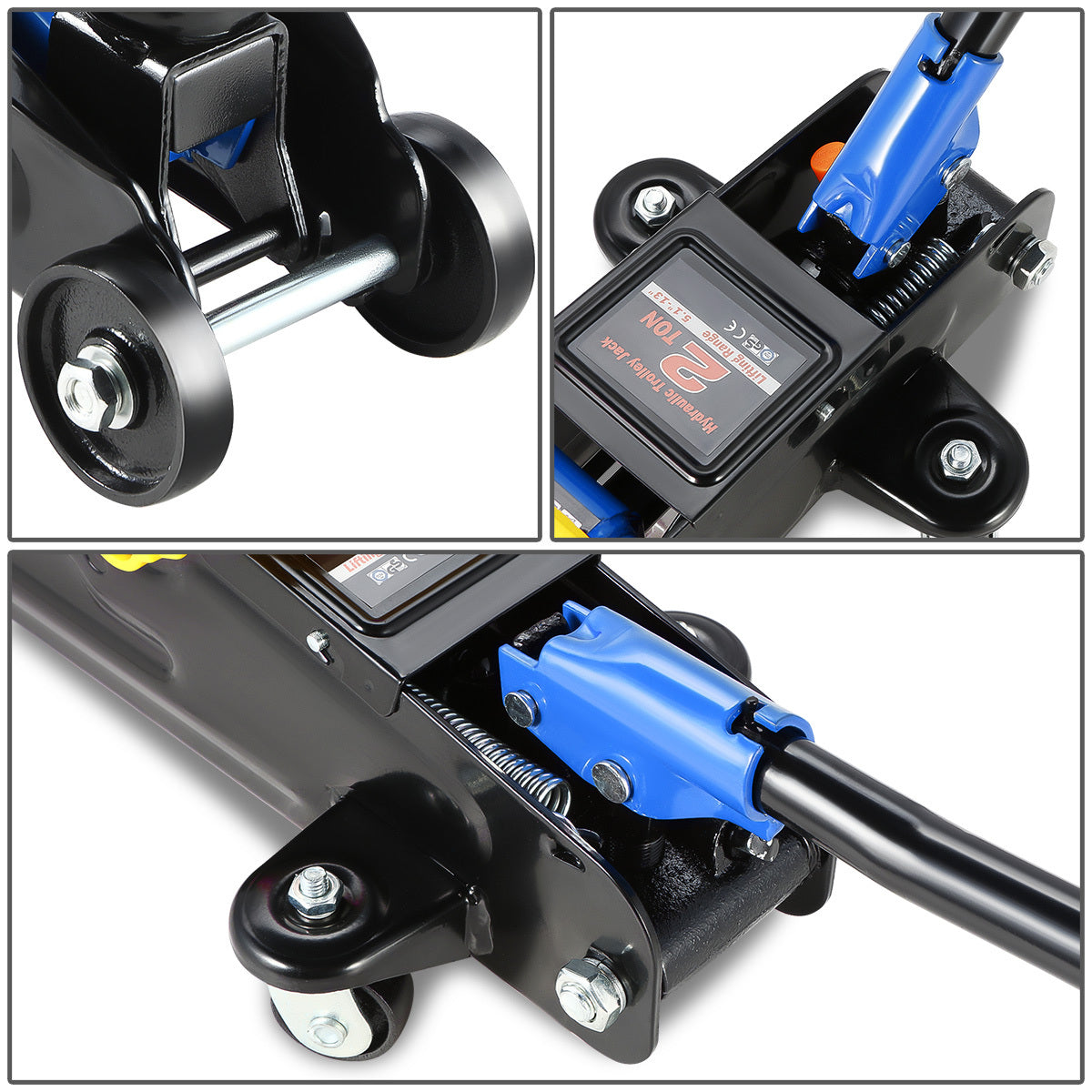 2 Ton And 3 Ton Heavy Duty Steel Low Profile Hydraulic Floor Jack Blue