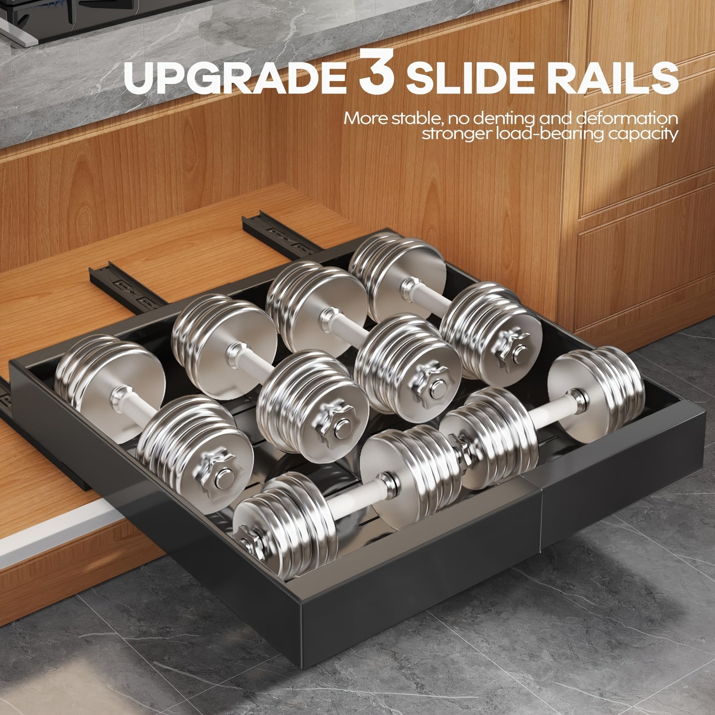 4-Pack Expandable Pull Out Cabinet Organizer, Heavy-Duty Carbon Steel Slide-Out Drawer (12.6"-20.5"W), Silent Sliding Roll-Out Shelf With Adhesive Nano Film Or Screw Installation, Rust-Resistant Storage Rack For Kitchen, Bath
