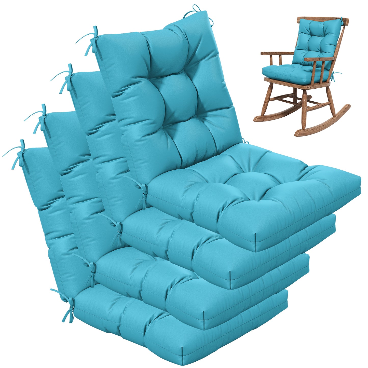 Set of 4 Outdoor Swing Cushions 22.5x22.5 Inches Waterproof All Season