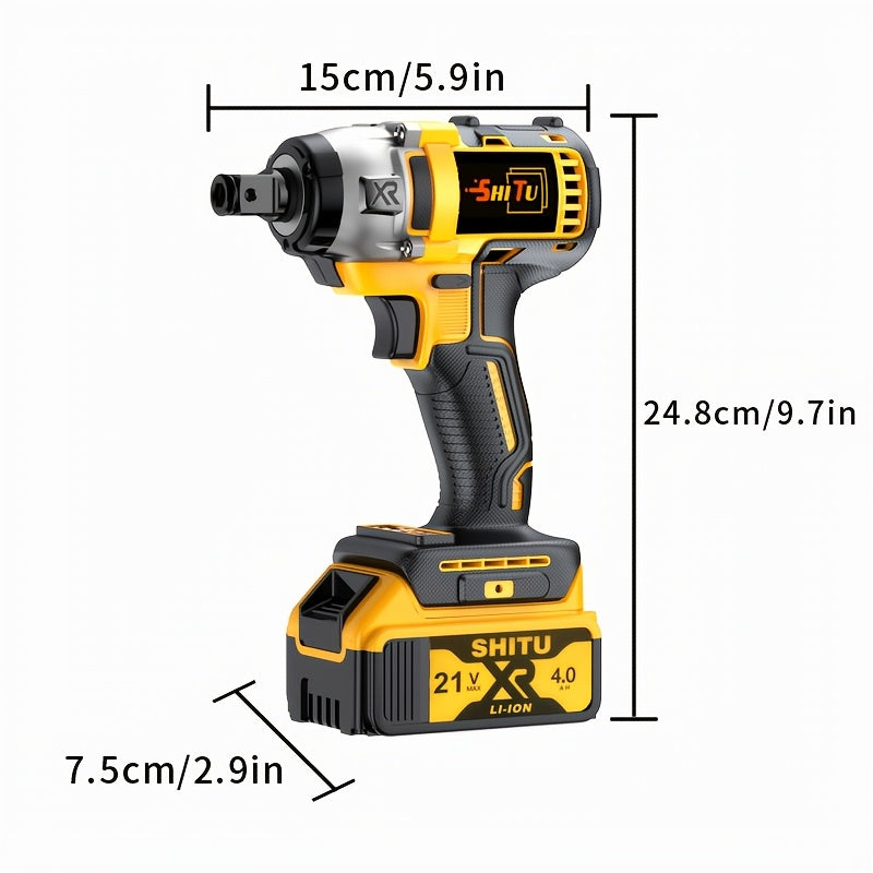 21V Electric Impact Wrench Heavy Duty Cordless Lithium Battery Tool Fast Charger