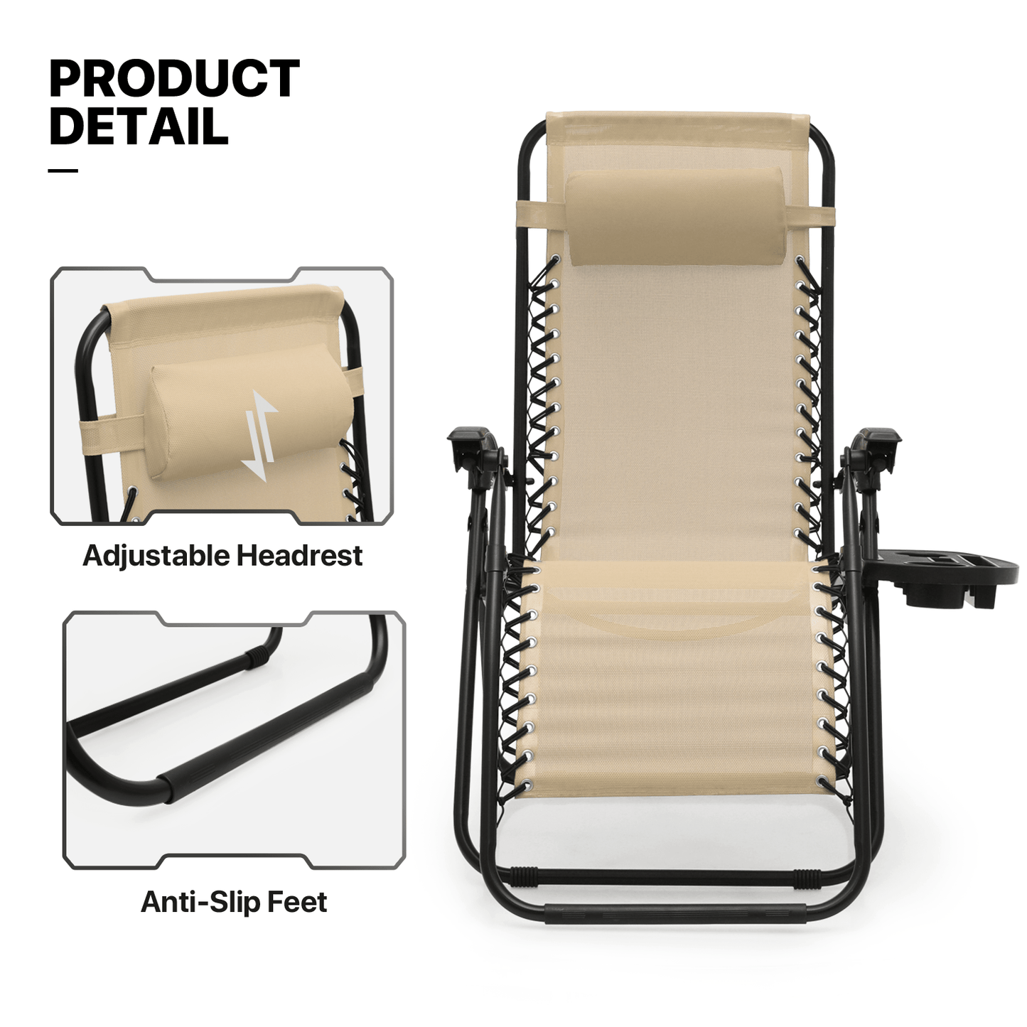 MoNiBloom Zero Gravity Chairs Set of 2 Outdoor Folding Patio Lounge Chairs