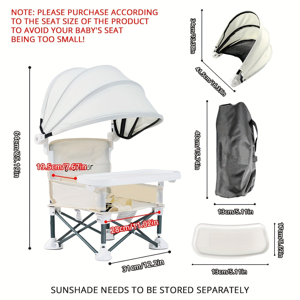 Cochildor Portable Booster Seat and High Chair with Detachable Tray