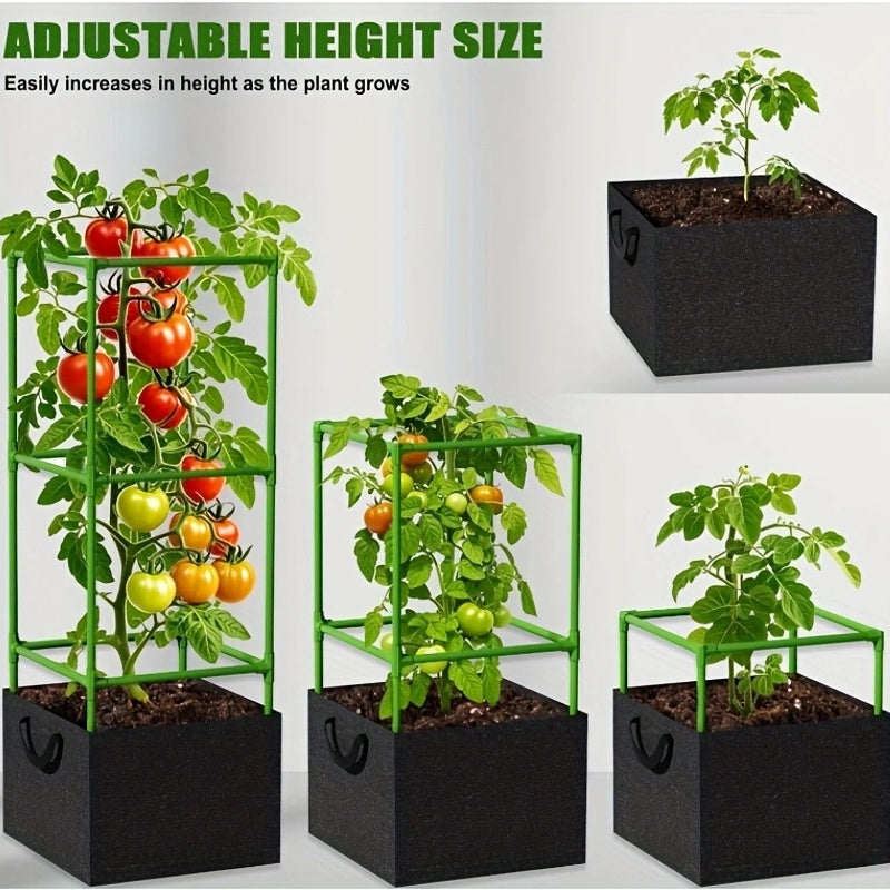 3Pc Heavy Duty Tomato Plant Support Rack Trellis System For Vertical Garden