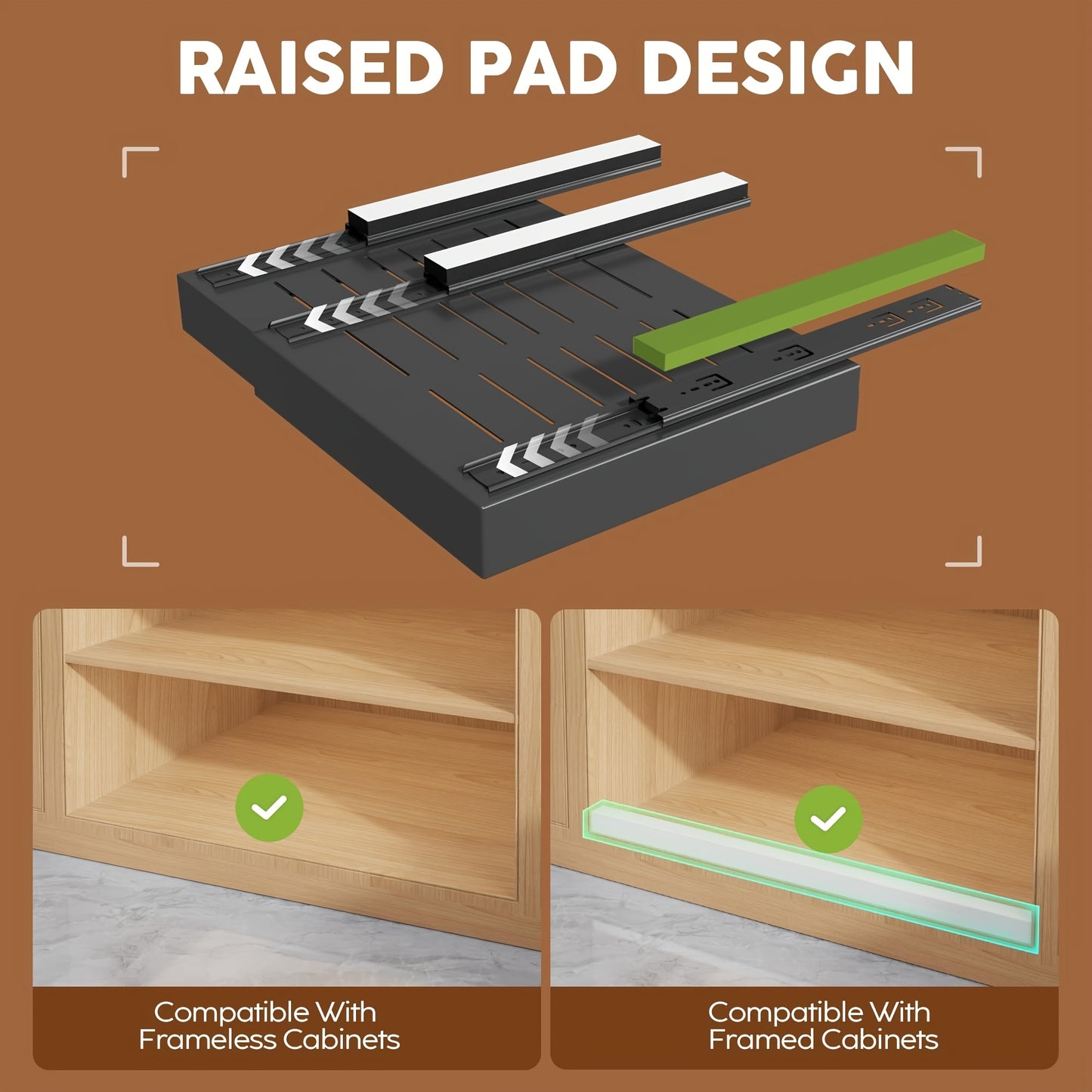 4-Pack Expandable Pull Out Cabinet Organizer, Heavy-Duty Carbon Steel Slide-Out Drawer (12.6"-20.5"W), Silent Sliding Roll-Out Shelf With Adhesive Nano Film Or Screw Installation, Rust-Resistant Storage Rack For Kitchen, Bath