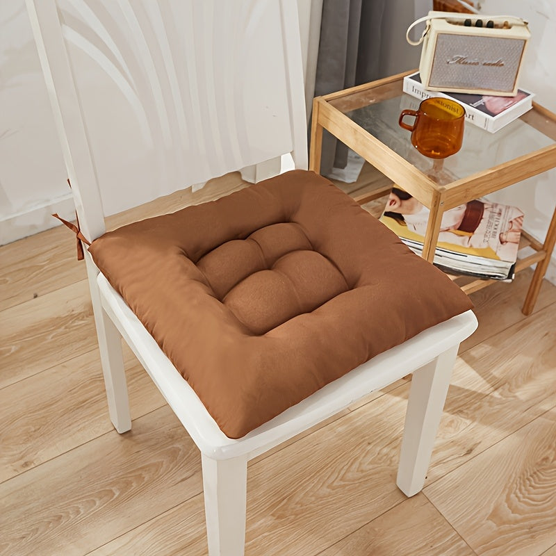 4-Pack Solid Color Polyester Chair Cushions - No Electricity Required, Durable Fabric, Plush Design, Suitable for Garden Chairs, Restaurant Chairs, Car Seats and Office Chairs