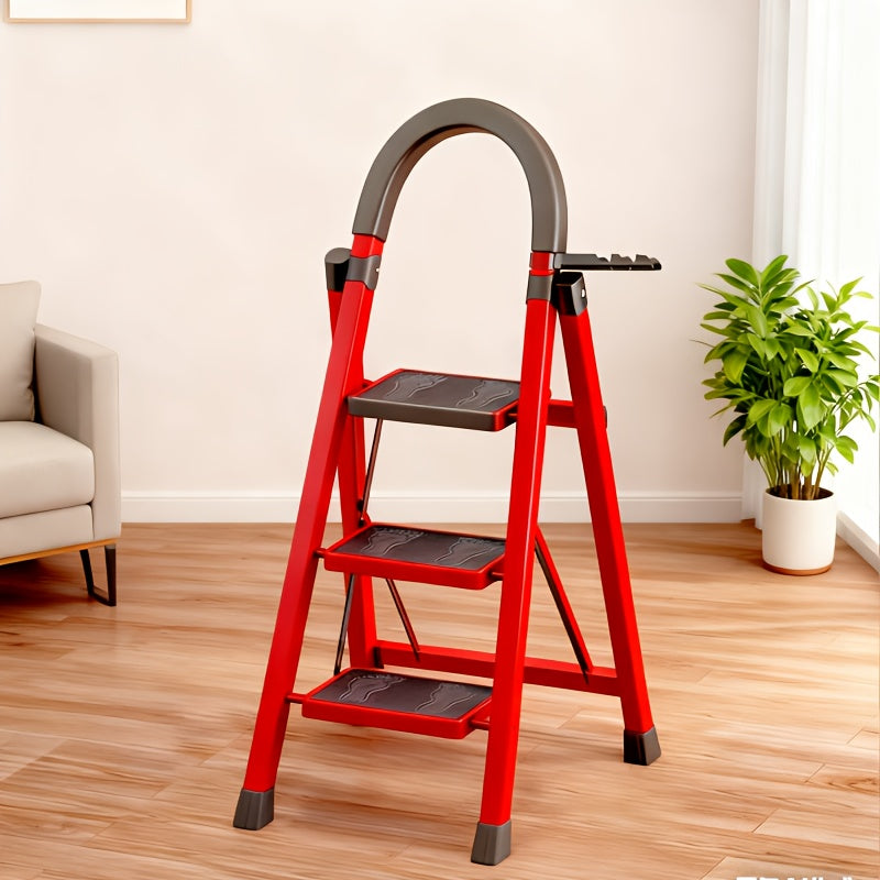 Five Step Portable Folding Ladder With Non Slip Steps Lightweight For Home Use