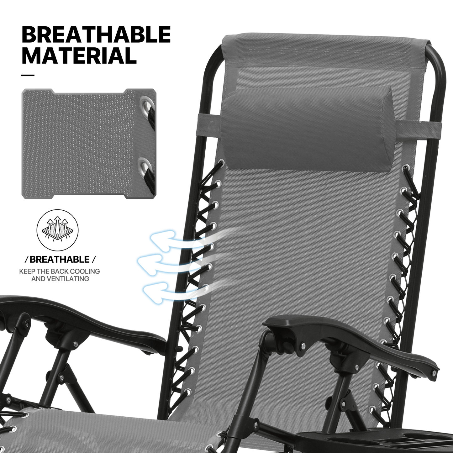MoNiBloom Zero Gravity Chairs Set of 2 Outdoor Folding Patio Lounge Chairs