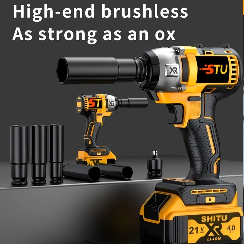 21V Wireless Impact Wrench High Torque Kit With 4000mAh Battery