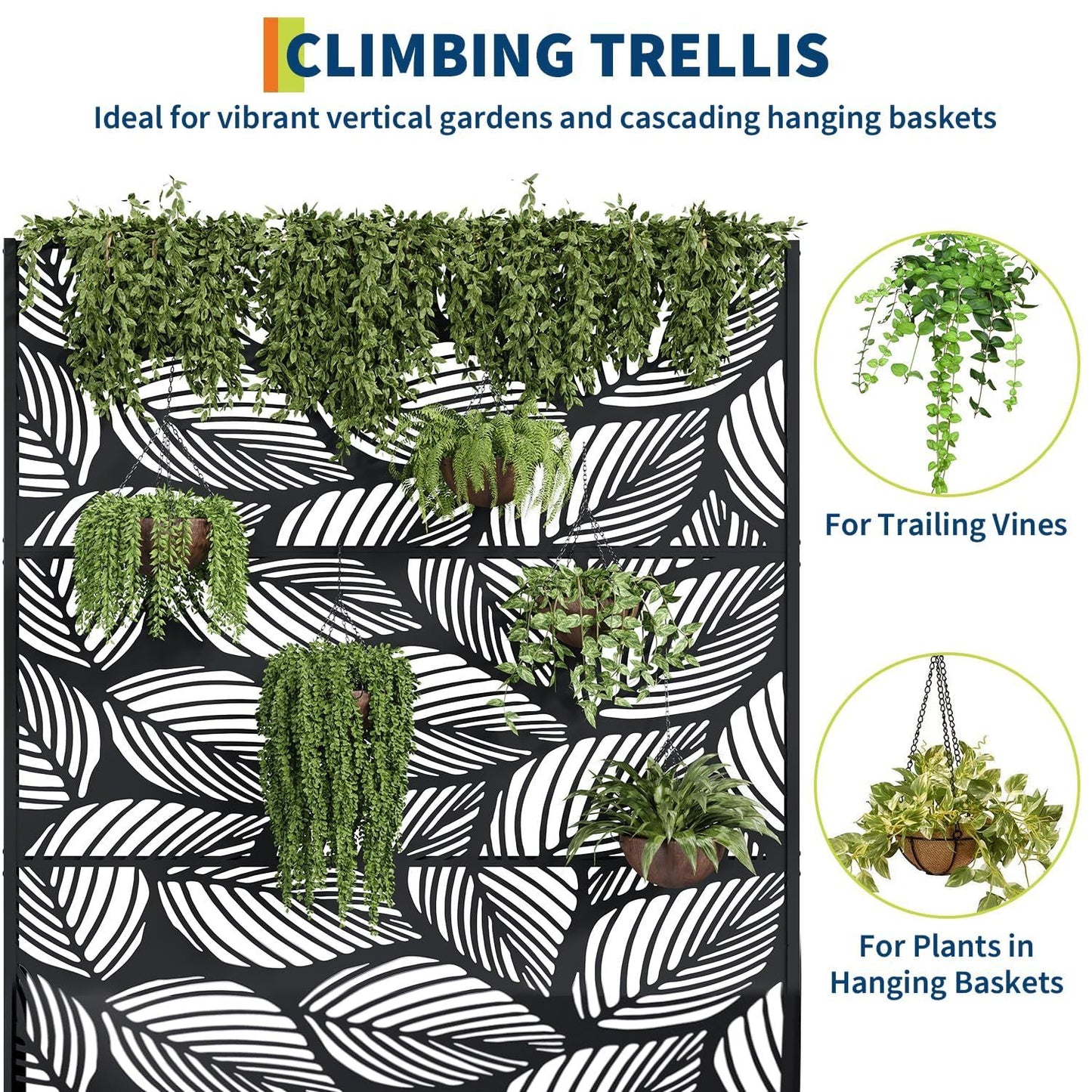 GAOMON Outdoor Metal Raised Garden Bed With Trellis And Wheels Drainage Holes