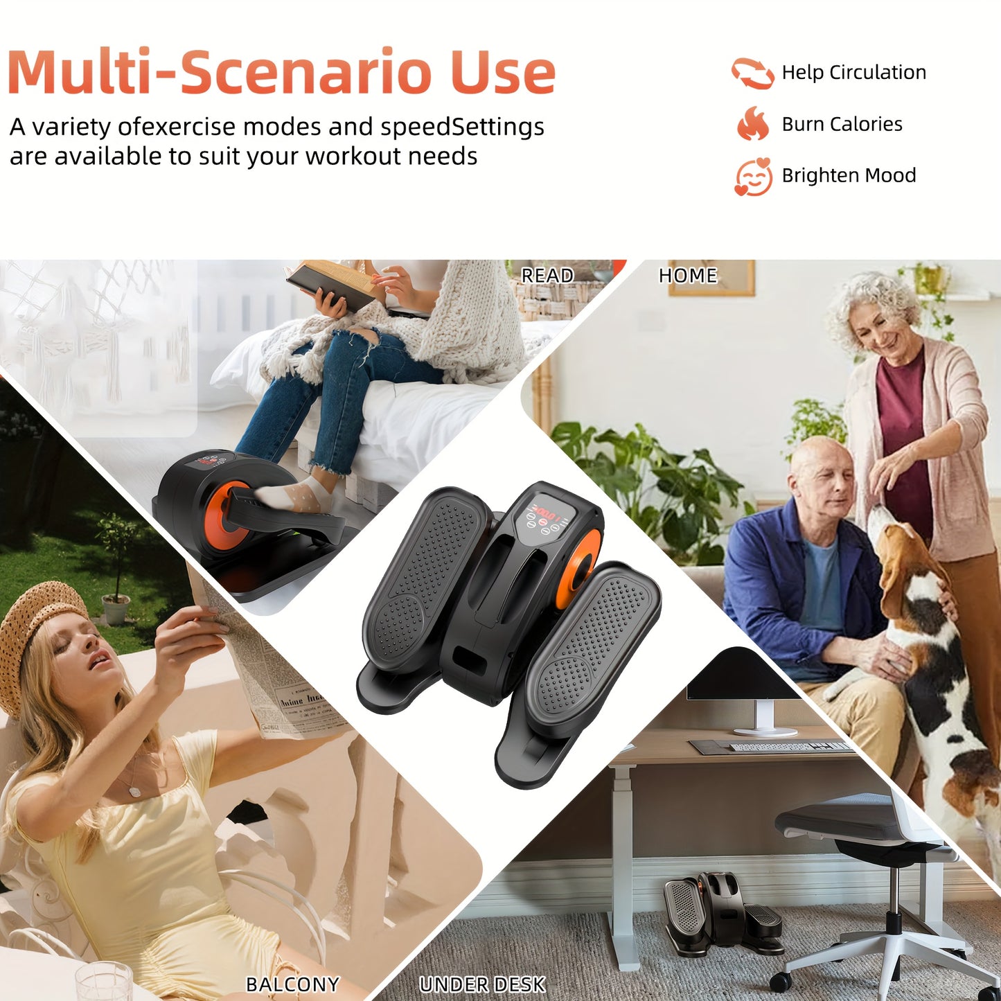 Compact Under Desk Elliptical Machine for Seniors, Quiet & Portable Electric Seated Pedal Exerciser with Remote Control, 12 Adjustable Speeds, Space-Saving Design - Perfect for Low-Impact Workouts at Home Or Office, Elliptica