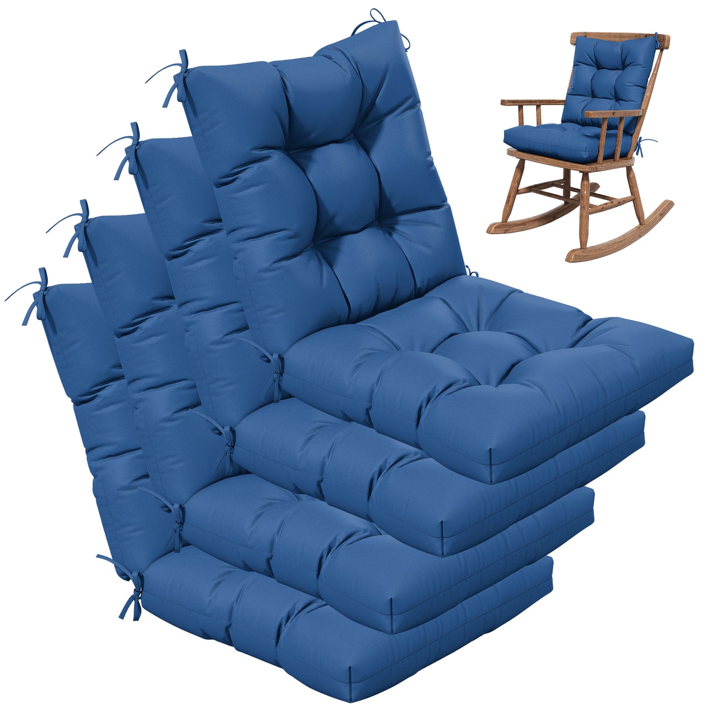 Set of 4 Outdoor Swing Cushions 22.5x22.5 Inches Waterproof All Season