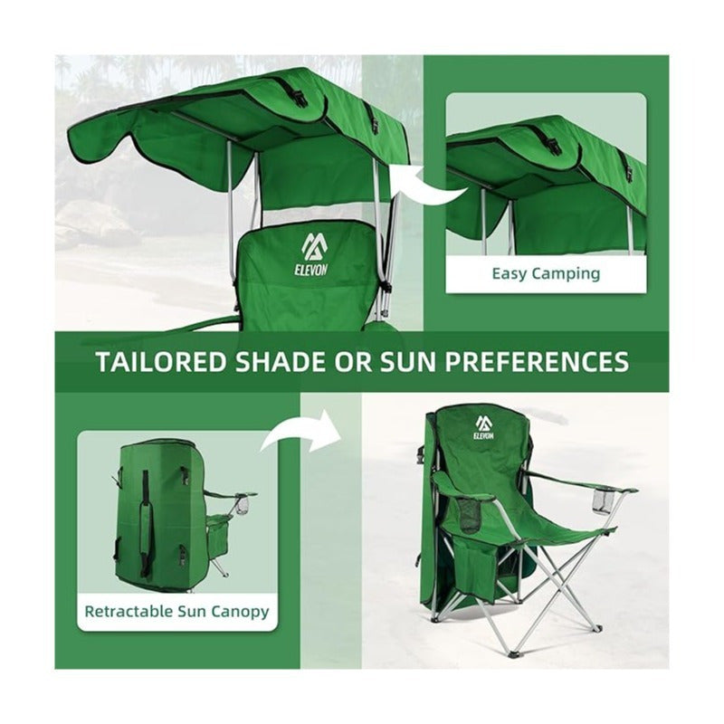 BalanceFrom Canopy Chair Folding Camping Recliner Support with Carrying Bag
