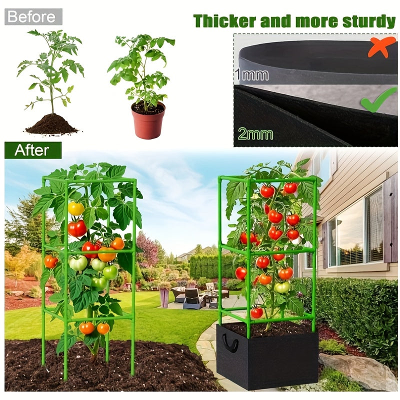 3Pc Heavy Duty Tomato Plant Support Rack Trellis System For Vertical Garden