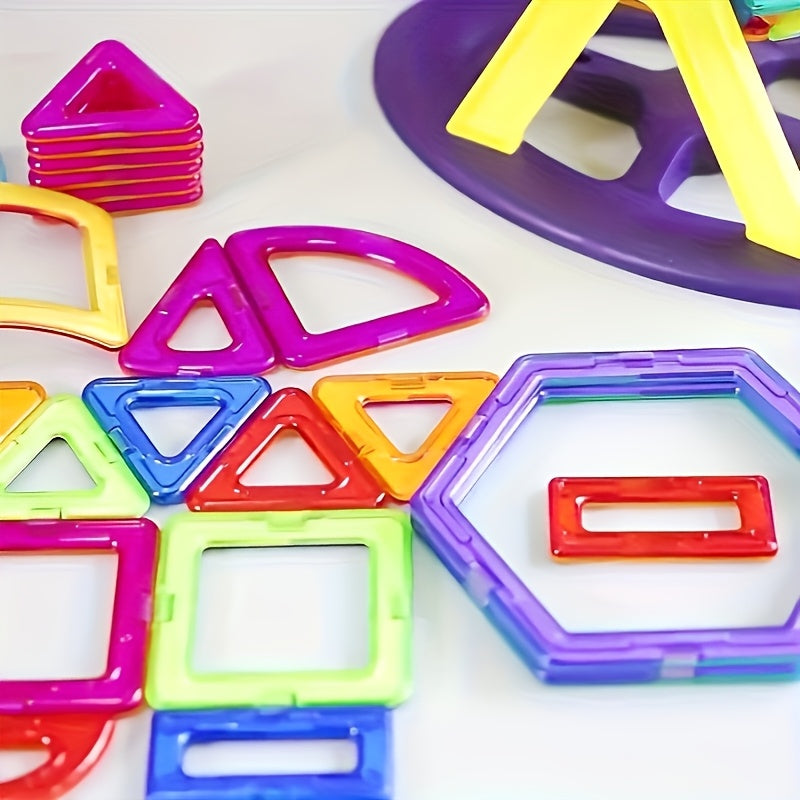 122pcs - DIY Magnetic Toys With Magnetic Blocks, Large-sized STEM Toy Structure Set Toys, Educational Magnetic Toys For Learning, Magnetic Tiles, Birthday, Halloween, Valentine'S Day Gifts