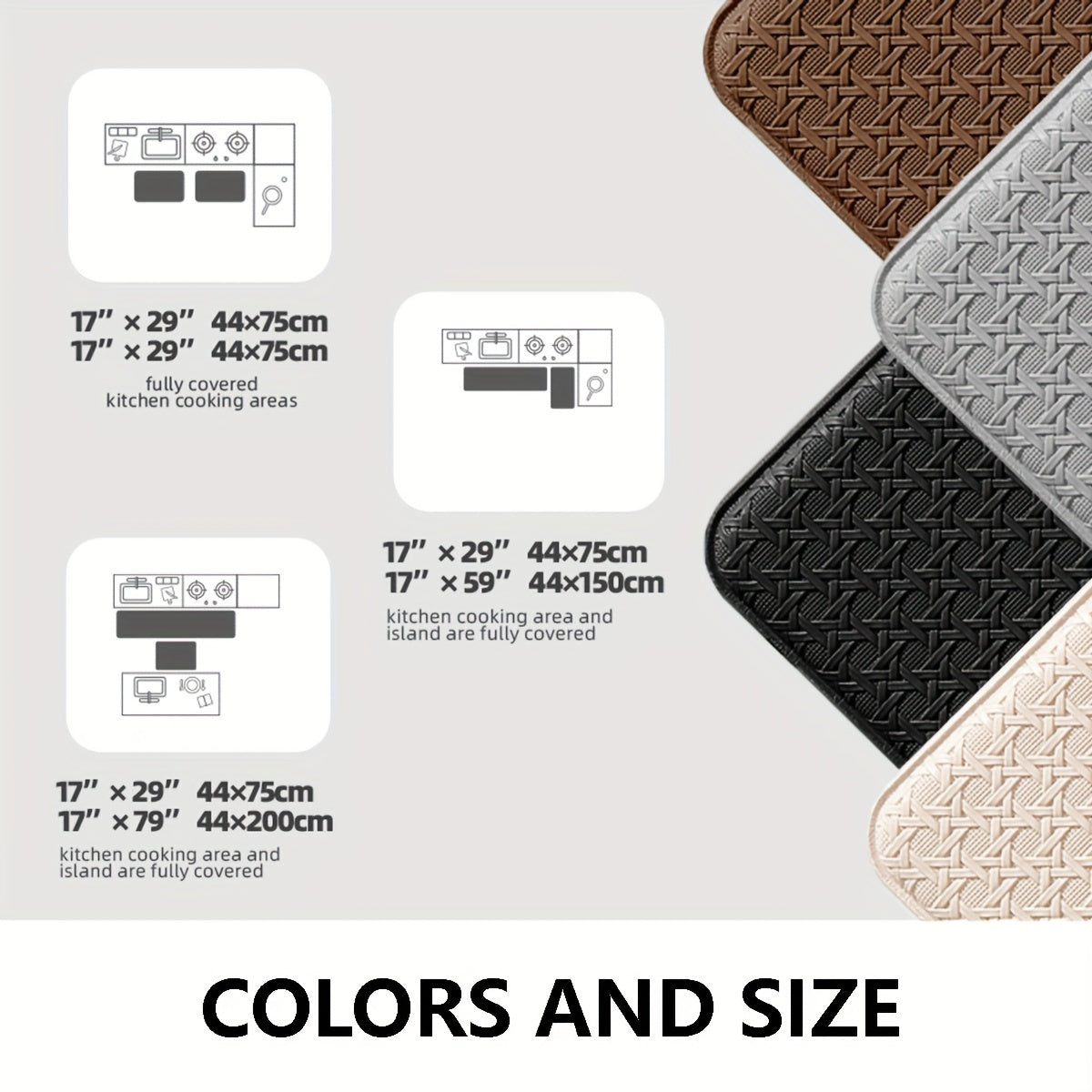 2pcs Kitchen Mat Non-Slip Kitchen Floor Mat.