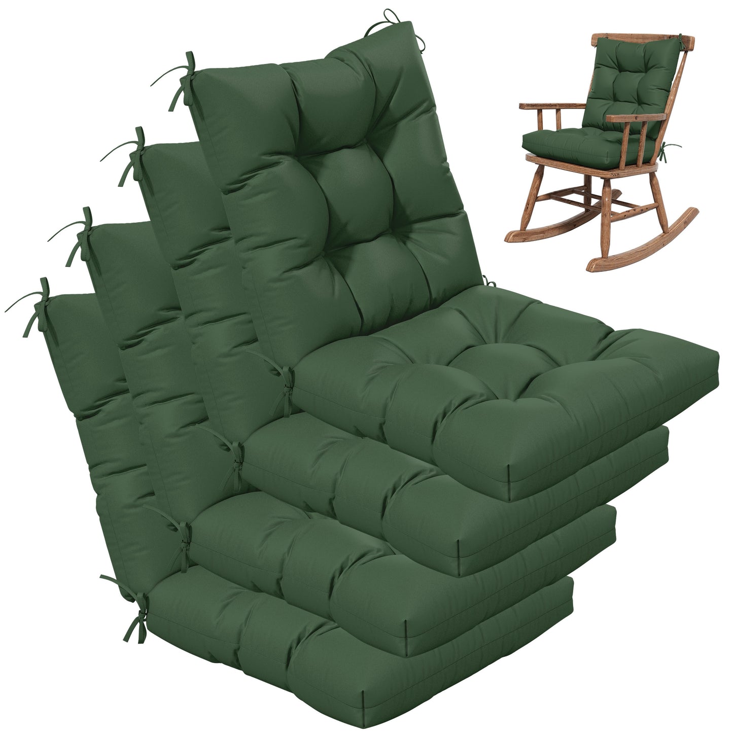 Set of 4 Outdoor Swing Cushions 22.5x22.5 Inches Waterproof All Season