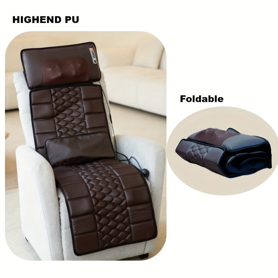 Full Body Massage Mattress Neck Kneading Acupressure Heating 10 Zone Vibration