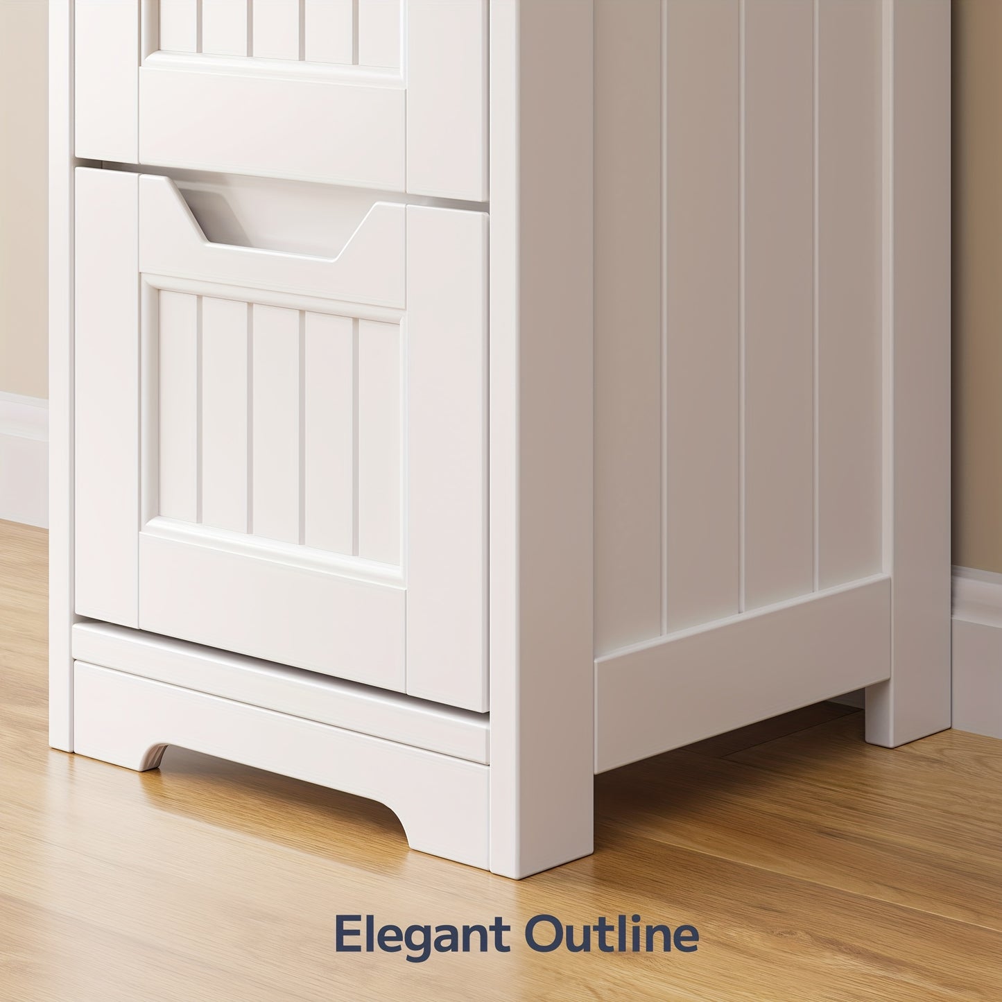 Small Freestanding Bathroom Storage Cabinet With 4 Drawers 33 Inch White