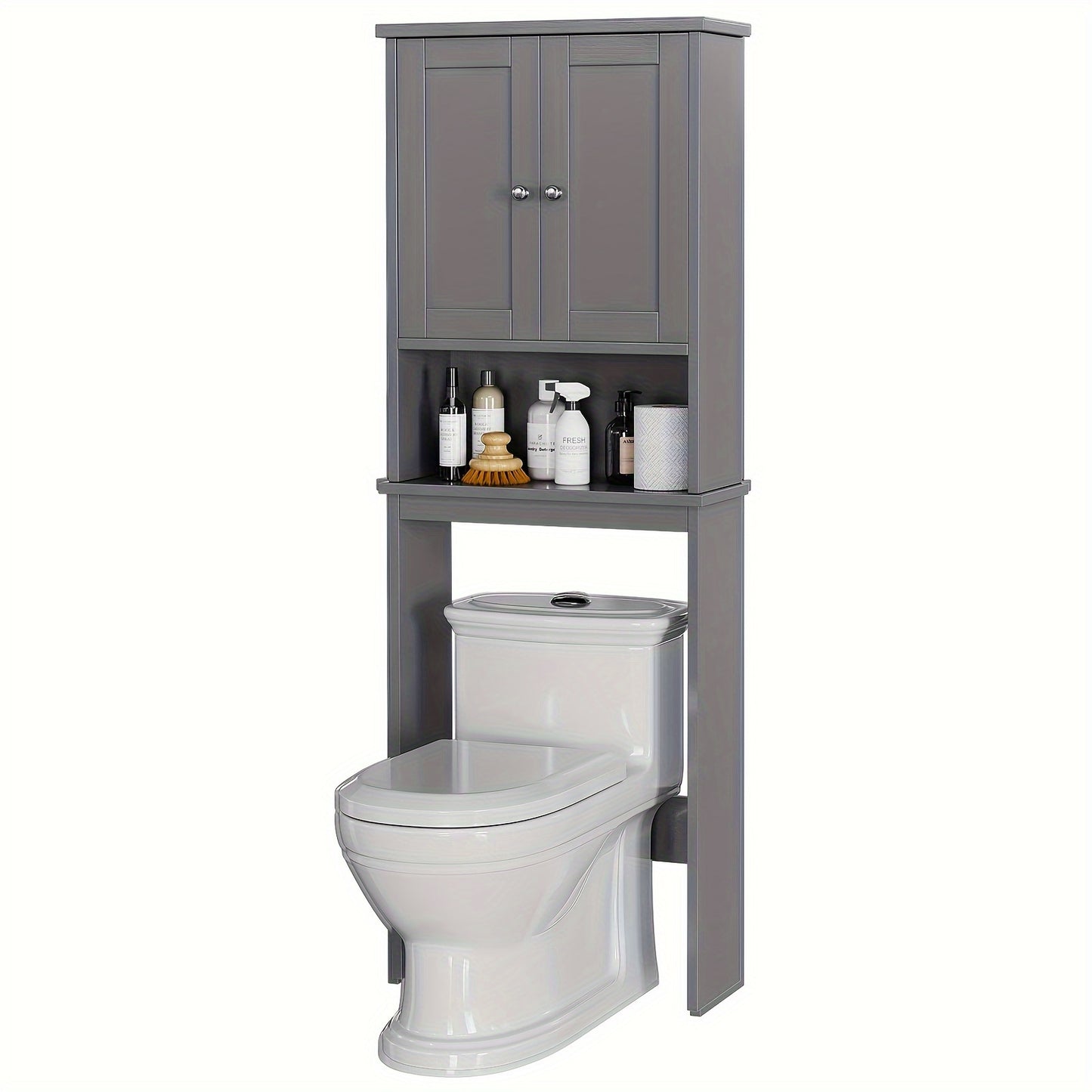 JY QAQA Over The Toilet Storage Cabinet White Space Saver With Adjustable Shelf