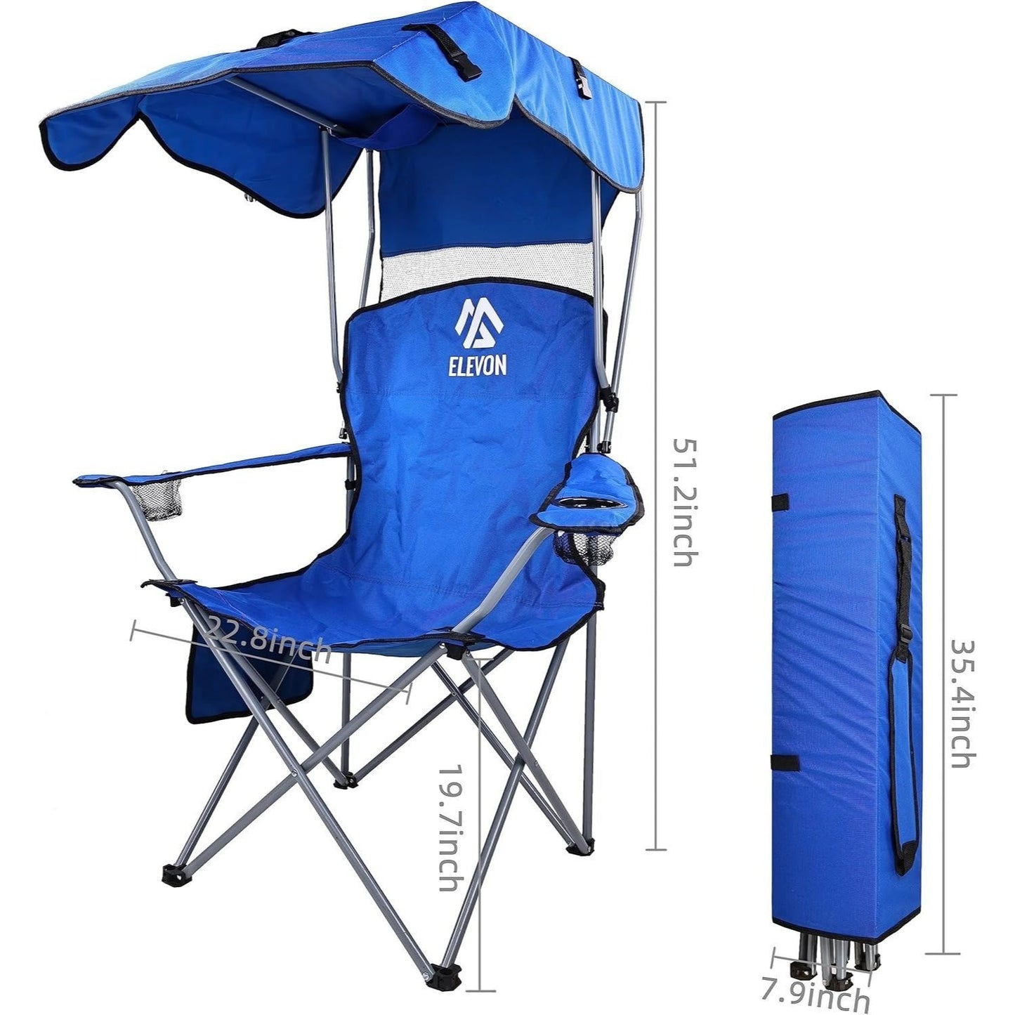 BalanceFrom Canopy Chair Folding Camping Recliner Support with Carrying Bag