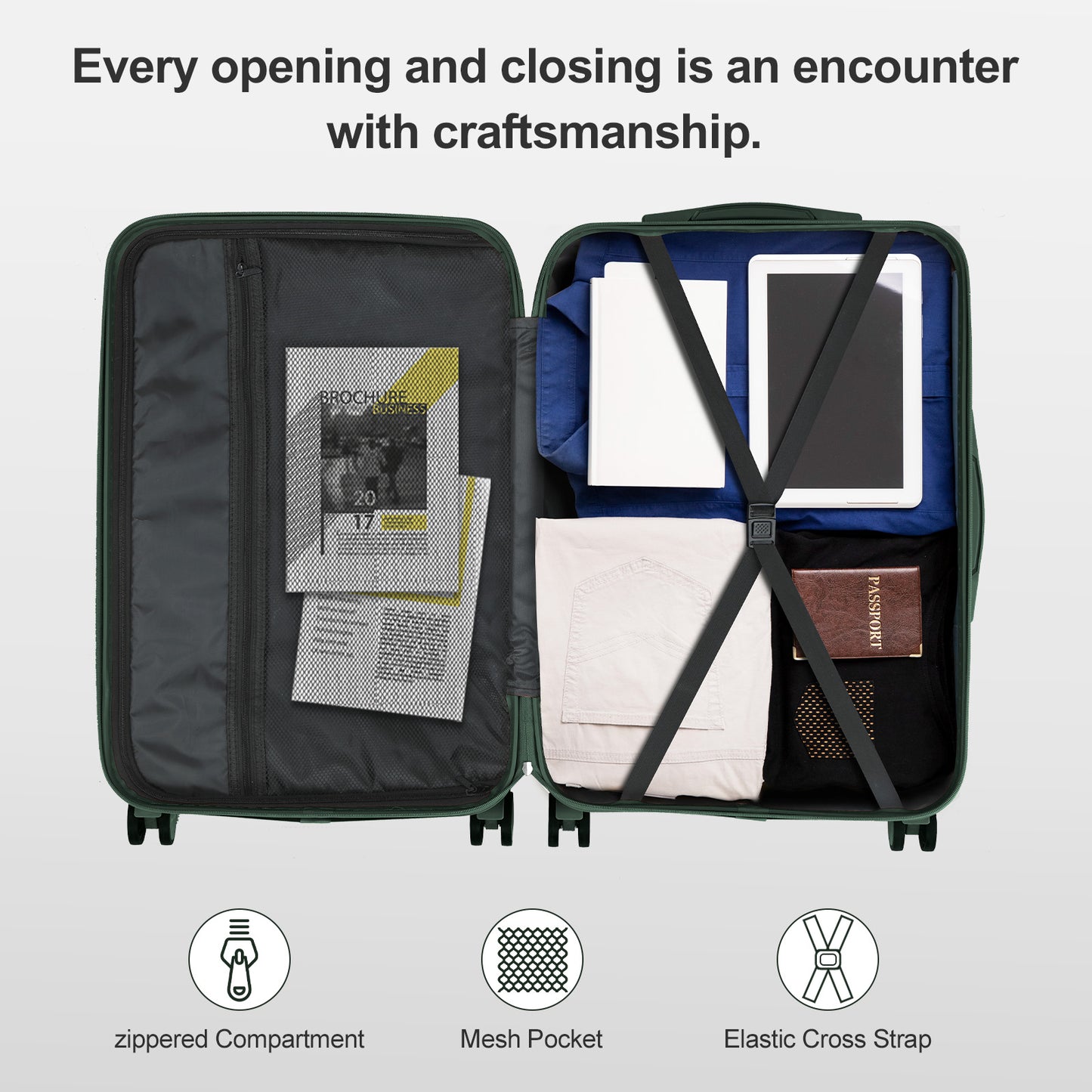[20-28" ABS Luggage] Airline Approved Lightweight 20/24/28 Inch Carry-On Luggage | ABS Hardshell, TSA Lock & Silent Spinner Wheels