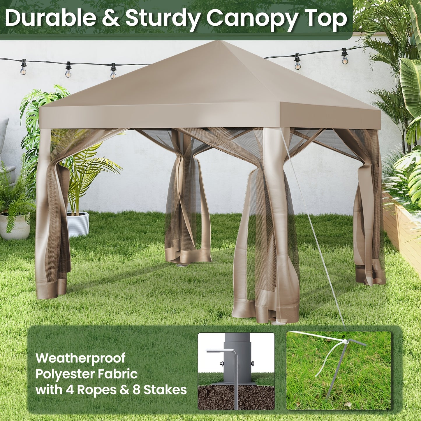 ECOLINEAR 10 By 10 Portable Screen House Canopy With Mosquito Netting For Patio