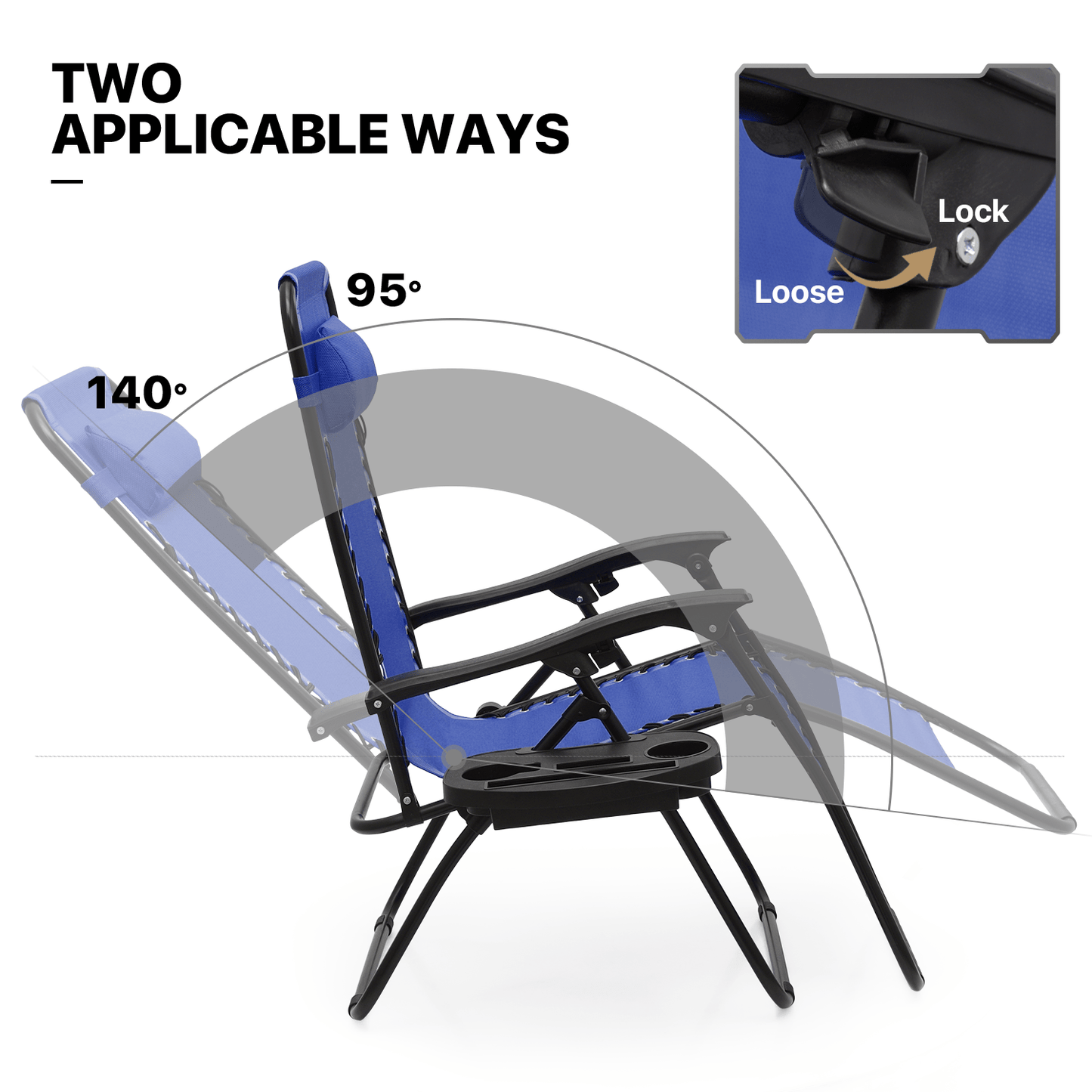 MoNiBloom Zero Gravity Chairs Set of 2 Outdoor Folding Patio Lounge Chairs