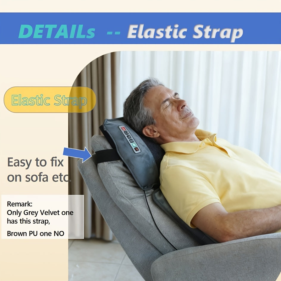 Full Body Massage Mattress Neck Kneading Acupressure Heating 10 Zone Vibration