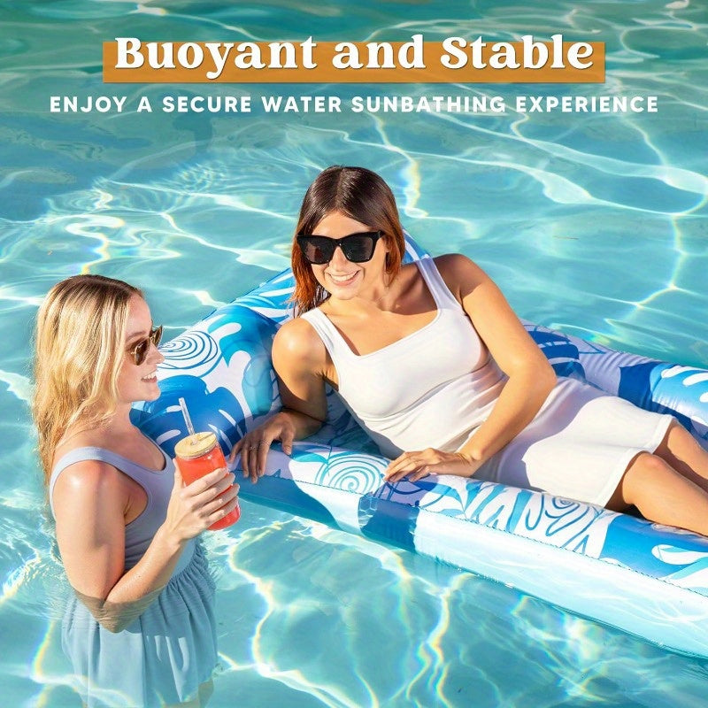 SYNCFUN 2-Pack Inflatable Pool Floats Mat - XL Pool Floaties Adults Size With Headrest, Sun Tanning Raft Lake Beach Swimming Pool Party Balloons Toys Floating Lounge Above Water Keep Cool