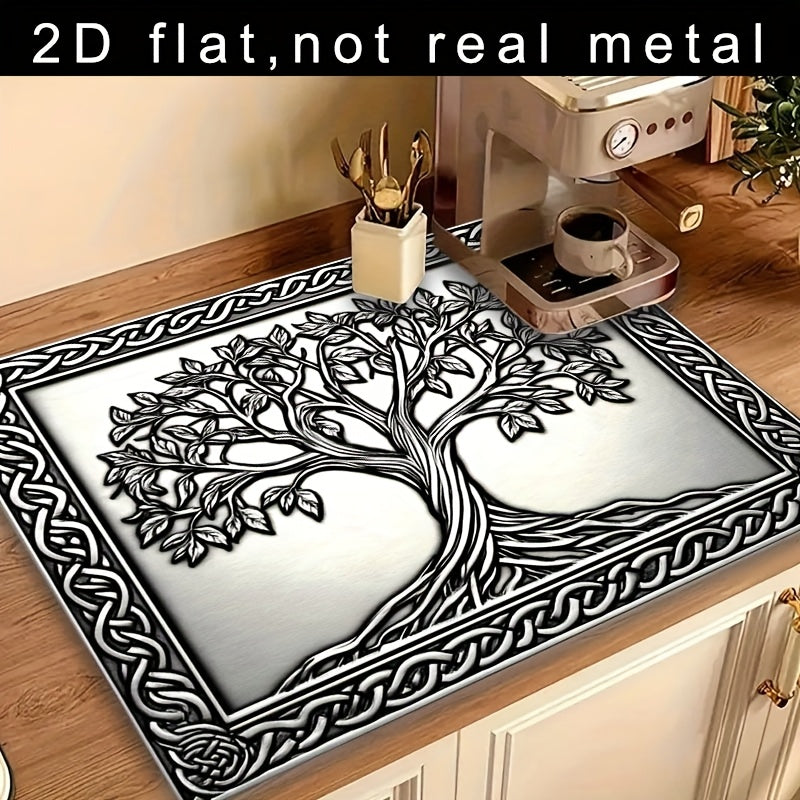 1pc Tree of Life Stove Top Protector, 2D Style Design, Fashionable Heat Resistant Non-Slip Scratch-Proof, 28.3x20.5 inches, Easy to Clean, Perfect for Any Kitchen, Washer, Dryer, Stove Top Protector, Glass Stove Top Protecto