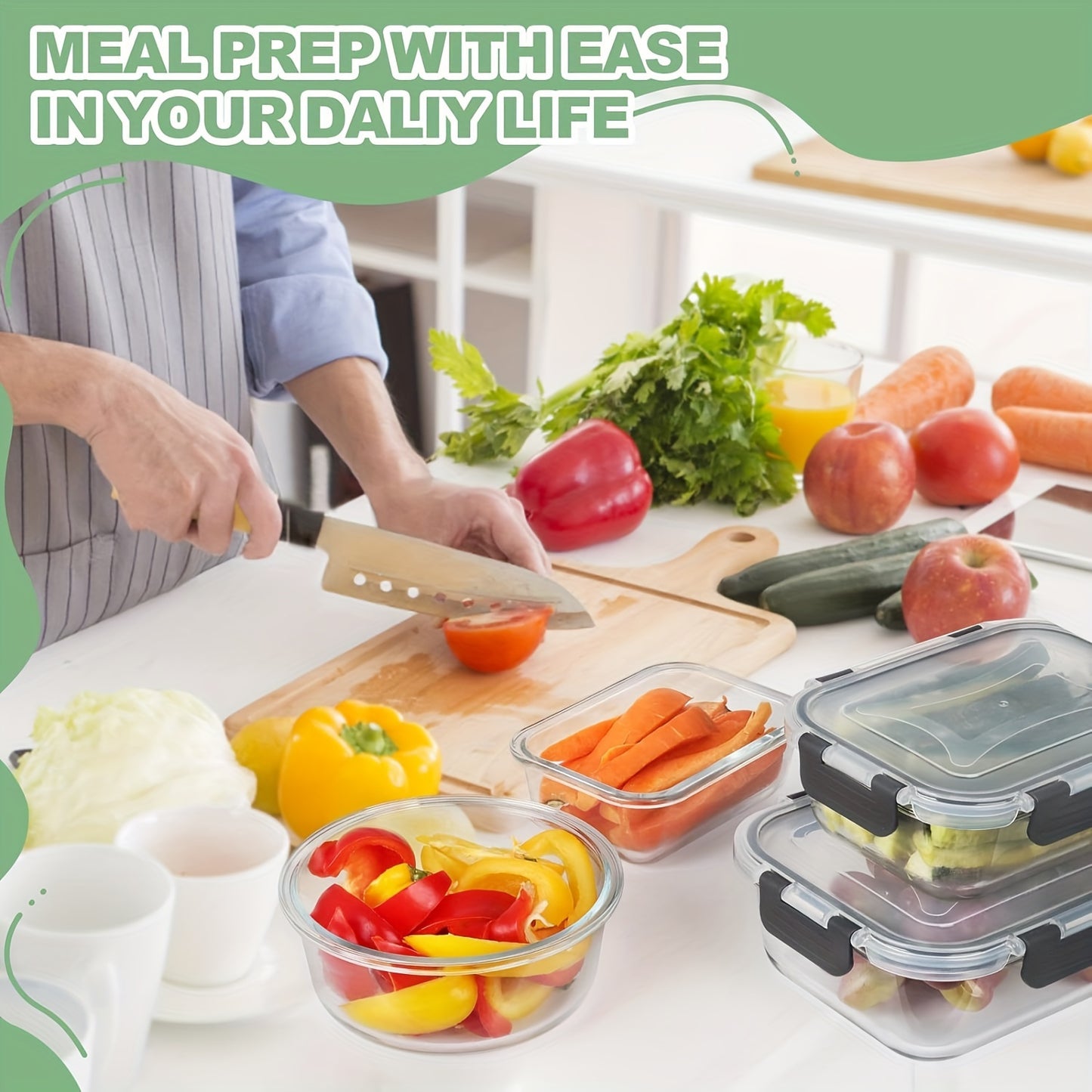 12 Pack Glass Food Storage Containers With Lids Airtight Microwave Safe