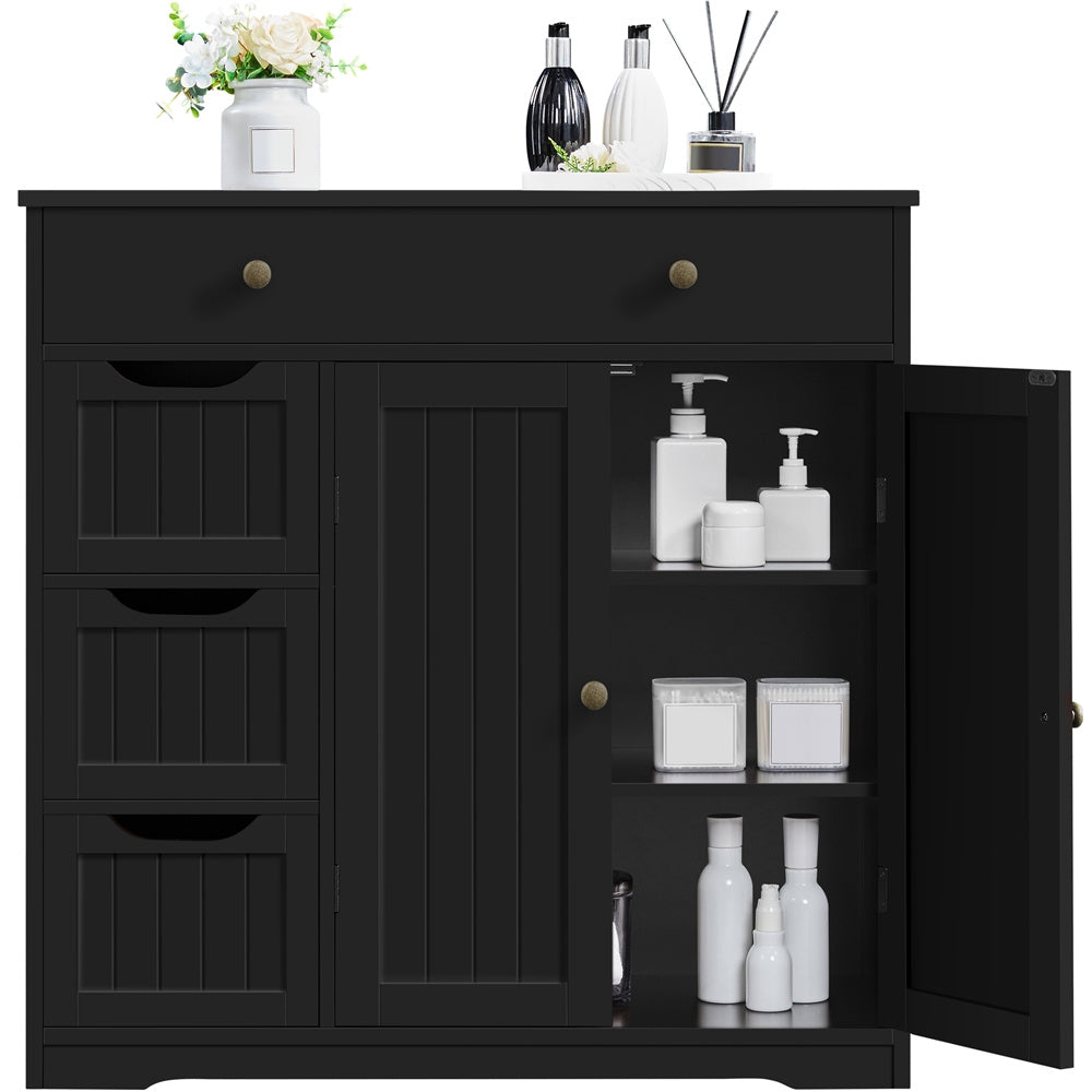 Costoffs Bathroom Storage Cabinet With 4 Drawers And 2 Doors Moisture Resistant