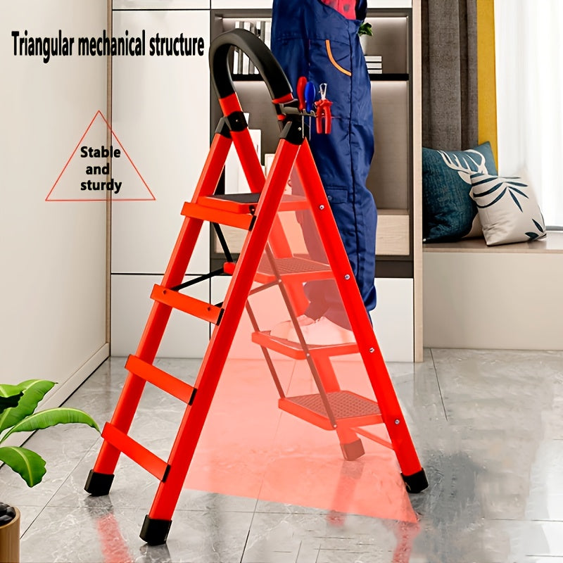 Foldable Footstool Ladder 3 Steps 400 Lb Capacity Non Slip Pedals